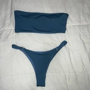 NWOT Shein Rib Bandeau Tanga Bikini